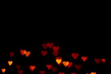Wall Mural - red heart shape abstract lights