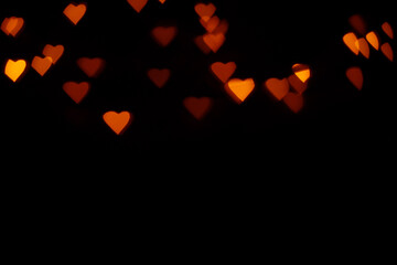 Wall Mural - red heart shape abstract lights