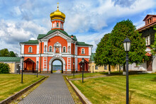 Gate Church Of Philip, Metropolitan Of Moscow. Valdai Iversky Bogoroditsky Svyatoozersky Monastery Is An Orthodox Monastery.