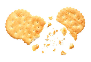 Wall Mural - Crushed cracker and crumbs on white background