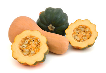 Wall Mural - Squash Assortment On White Background