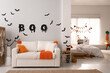 © New Africa - Stylish room interior with creative Halloween decor
