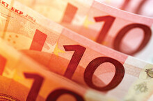 Close-up Of Euro Banknotes