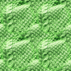 Seamless Print. Green Knit Textures. Sage