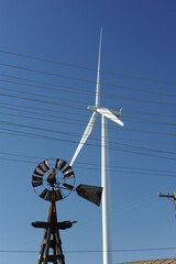 wind turbine and old wind pump