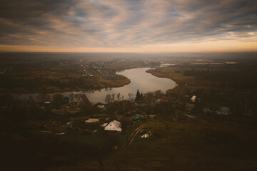 sunset over the river