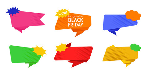 Wall Mural - black friday sale banner colored set. template abstract advertising sign banner of sales, promotion.