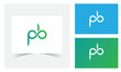 Monogram Logo Design Template. pb Letter Logo design.