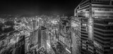 Fototapeta Miasta - Top view of Hong Kong City in Black and White tone