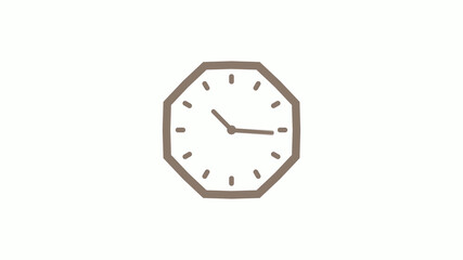 Counting down 12 hours clock icon on white background