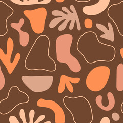 Wall Mural - Seamless pattern with organic shapes. Vector illustration. Trendy texture for print, textile, packaging. 
