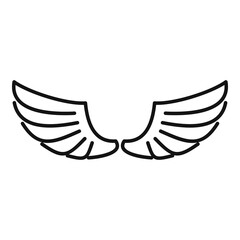 Wall Mural - feather wings icon. outline feather wings vector icon for web design isolated on white background