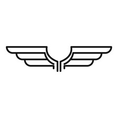 Wall Mural - freedom wings icon. outline freedom wings vector icon for web design isolated on white background