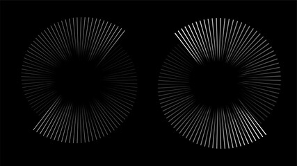 Circular spiral sound wave rhythm from lines.