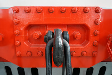 Poster - Closeup shot of a railway coupling hook