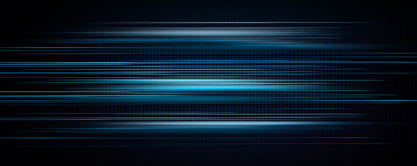 
Abstract blue light trails in the dark, motion blur effect 