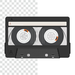 Wall Mural - Cassette tape. Realistic retro audio cassette tape. Transparent Background.  Vector illustration.