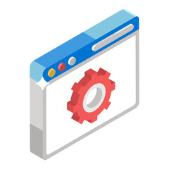 Wall Mural - webpage with gear, web settings vector