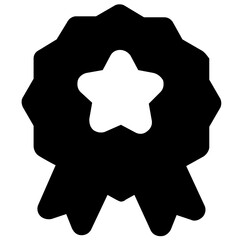 Wall Mural - 
Filled icon design of star bade, ribbon badge 

