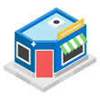 © Vectors Market - Public area where variety of food is sold, restaurant in modern isometric style