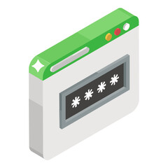 Canvas Print - 
Website security icon, password protected website vector 
