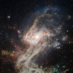 Nebula and stars in deep space. Elements of this image furnished by NASA