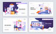 Set of four recruitment and human resources concepts. Web page templates for employment, job interviews and business vacancies, colored vector illustration