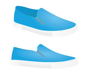 Canvas Print - Blue loafer shoes. vector illustration