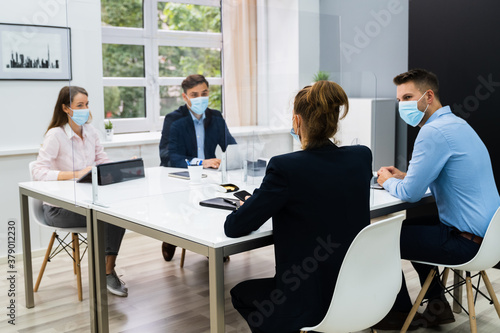 Face Mask Office Social Distancing Meeting