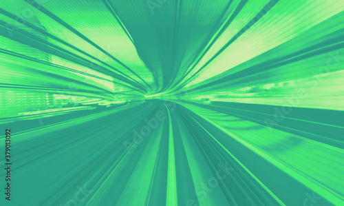 Fotomural Abstract high speed technology POV train motion blurred concept from the Yuikamo