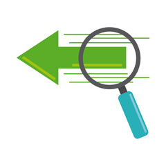 Poster - data analysis, magnifying glass research digital flat icon