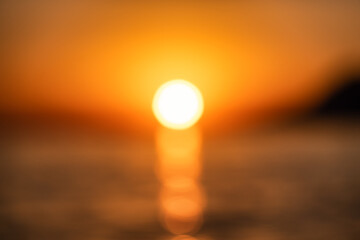 Wall Mural - waves on the sea surface and sky as a background. blured landscape. seascape during sunset. nature c