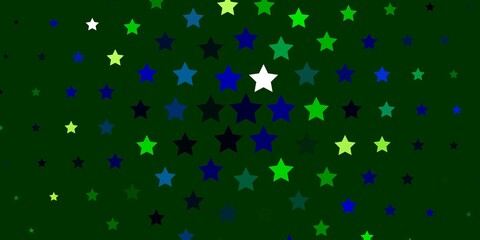 Light Blue, Green vector layout with bright stars. Colorful illustration in abstract style with gradient stars. Design for your business promotion.