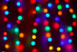 Defocused colorful abstract lights, christmas bokeh background.