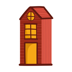 Poster - cottage rural architecture cartoon isolated design white background