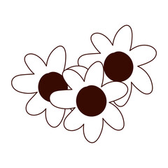 Sticker - flowers nature decoration cartoon isolated design white background line style