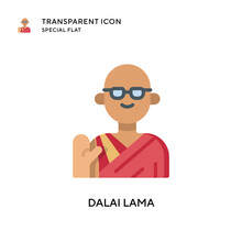 Dalai Lama Vector Icon. Flat Style Illustration. EPS 10 Vector.