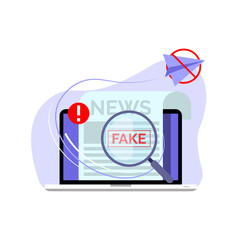 check the truth and don't share fake news, hoax concept illustration flat design vector, modern style graphic elements for website, web pages, templates, info graphics, web banners