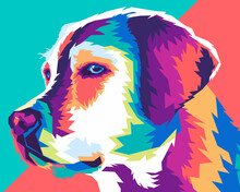 Dog In Style Pop Art Illustration Vector Eps.10