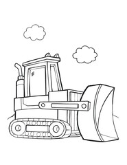 Wall Mural - Bulldozer Construction Vector Illustration Art