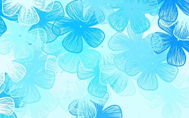  Light BLUE vector natural pattern with flowers