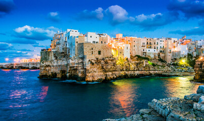 Wall Mural - View of Polignano a Mare, Apulia, Italy on the Adriatic Sea