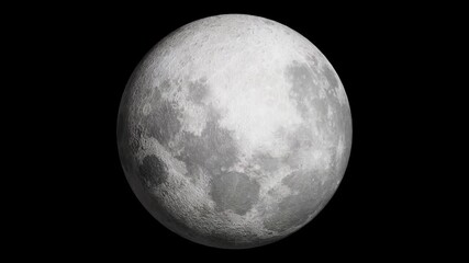 Wall Mural - 4k seamless loop of 3d moon rotating. if the moon could rotate in the night sky. this is what it cou