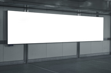 Wall Mural - blank billboard design for display announcement and advertising indoor transport station hall in cit