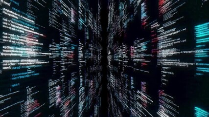 abstract futuristic cyberspace, grunge glitch background. animation. concept of data center and mode