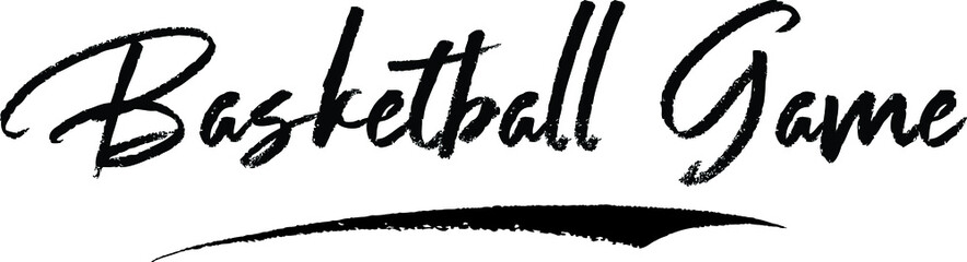 Poster - Basketball Game Typography Black Color Text 
on White Background