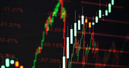 Currency exchange rate for world currency: US Dollar, Euro, Frank, Yen. Financial, money, global finance, stock market background.