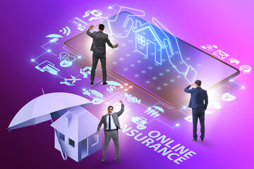 Wall Mural - Concept of buying insurance online over internet