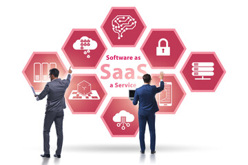 Software as a service - SaaS concept with businessman