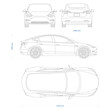 © Norbert - Hybrid car vector template. Electric car blueprint. Compact sedan car on white background. Mockup template for branding. Blank vehicle branding mockup.